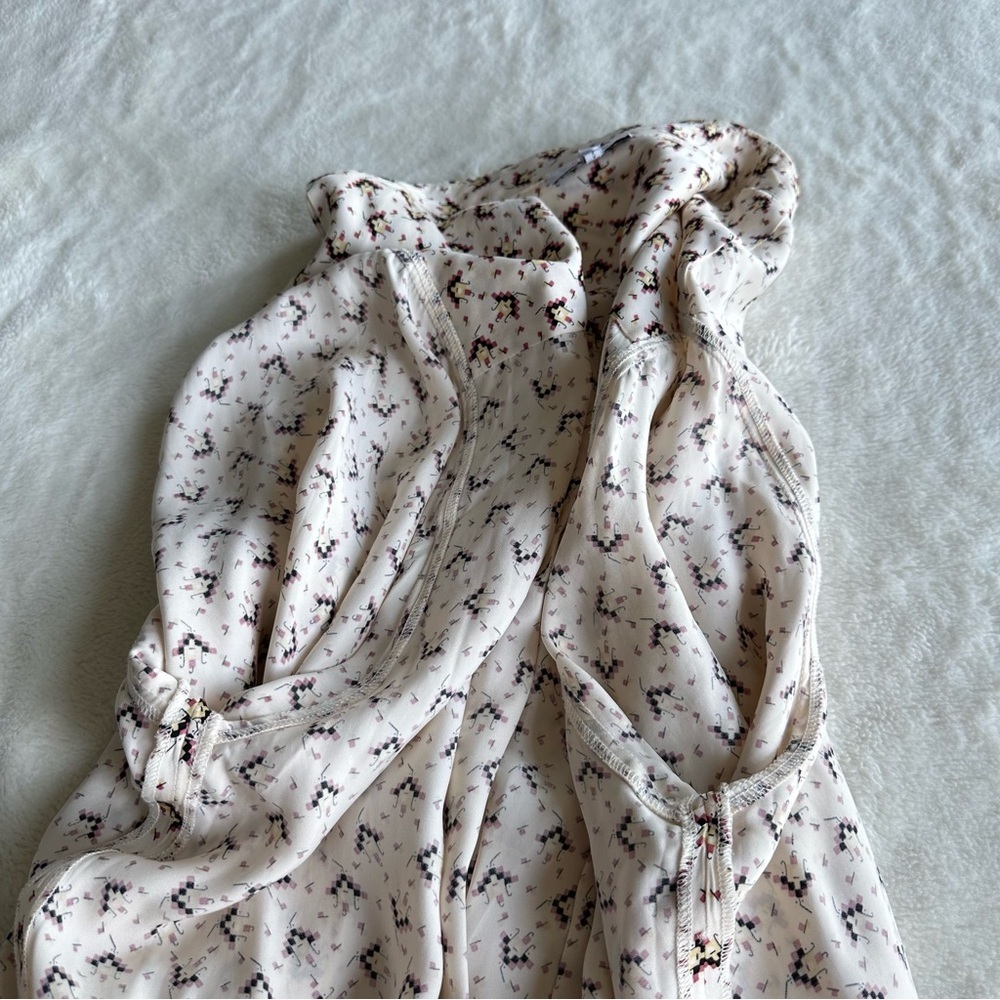Reiss Floral Blouse in Cream and Black - Picture 9 of 11